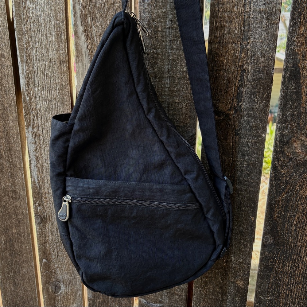 Ameribag Healthy Back Sling Bag Tote In Distressed Nylon Black Sz Extra Small - Picture 4 of 16